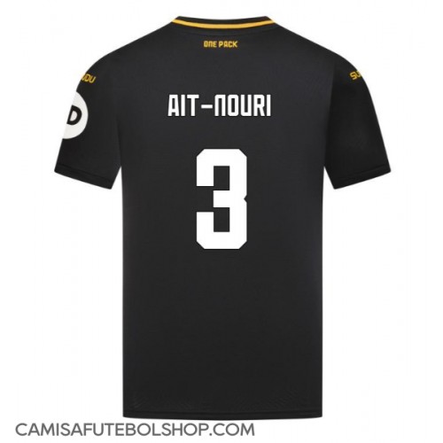 Camisa de time de futebol Wolves Rayan Ait-Nouri #3 Replicas 2º Equipamento 2024-25 Manga Curta